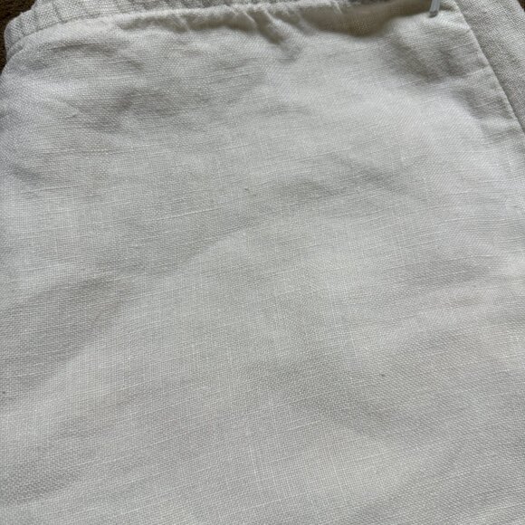 Eileen Fisher Linen Wide Leg Pants Petite Medium White Petite Side Zip - Picture 6 of 8